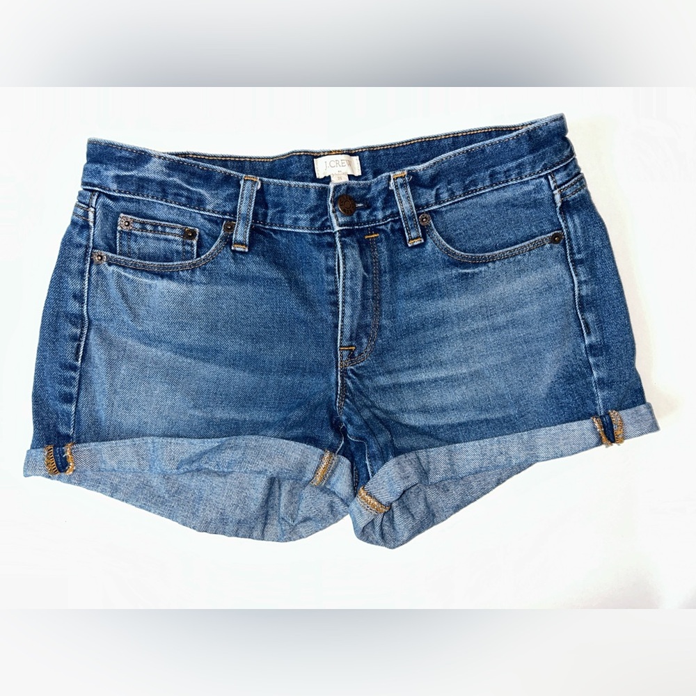 J. Crew Midrise Cuffed Denim Jean Shorts (Size 26)
